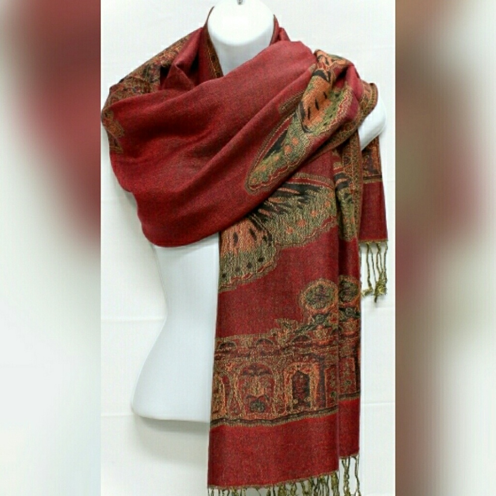Red Butterfly Pashmina Shawl